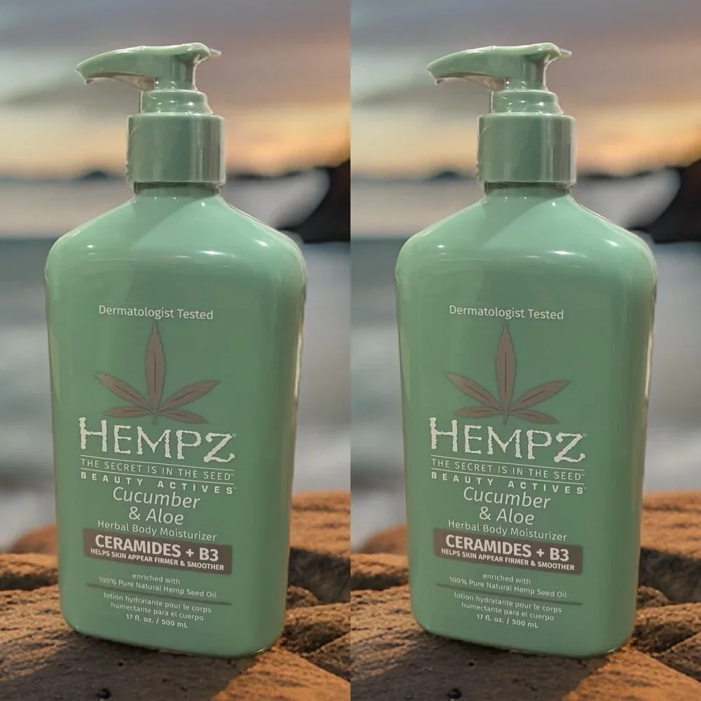 Hempz Cucumber & Aloe Herbal Body Moisturizer 17 oz_ 2 units